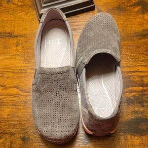 Womens Dansko Gray Slip-On Suede Shoes